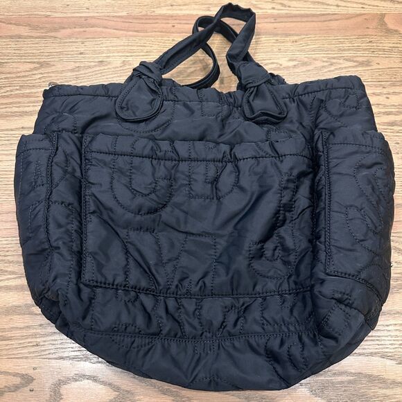 Marc By Marc Jacobs Black Quilted Nylon Tote Logo Handbag or Diaper Bag Pockets - Picture 3 of 10